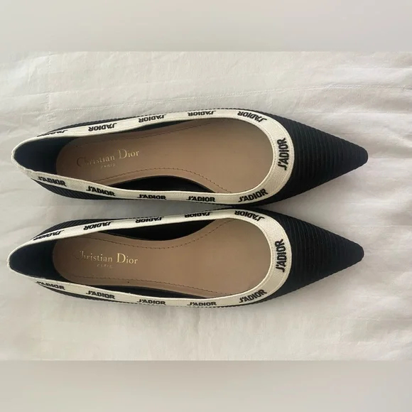 Authentic Christian Dior J’Adior Black Pointed-Toe Flats – Size 39 - Picture 3 of 9